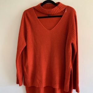 Hi Lo Burnt Orange Fall Sweater
